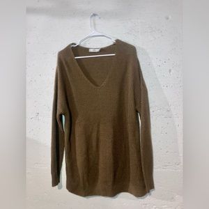 Oversized Knit Sweater with V Neck